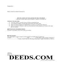Beadle County Transfer on Death Revocation Form Page 1