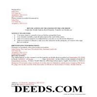 Minnehaha County Completed Example of the Transfer on Death Revocation Document Page 1