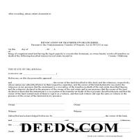 Transfer on Death Revocation Form Page 1