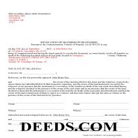 Completed Example of the Transfer on Death Revocation Document Page 1