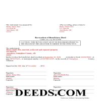Completed Example of the Beneficiary Deed Revocation Document Page 1