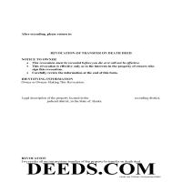 Transfer on Death Revocation Form Page 1