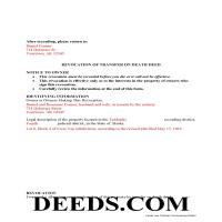 Completed Example of the Transfer on Death Revocation Document Page 1
