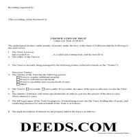 Certificate of Trust Form Page 1
