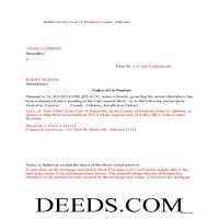 Completed Example of the Lis Pendens Document Page 1