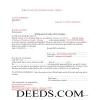 Completed Example of the Release of Lis Pendens Form Page 1
