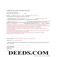 Completed Example of the Affidavit of Surviving Joint Tenant Docuement Page 1