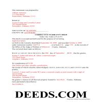 Completed Example of the Correction Warranty Deed Document Page 1