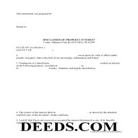 Disclaimer of Interest Form Page 1