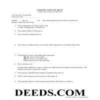 Certificate of Trust Form Page 1
