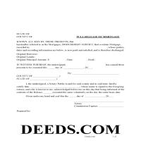 Release of Mortgage Form Page 1
