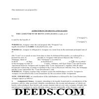 Assignment of Rents and Leases Form Page 1