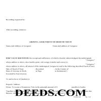 Assignment of Deed of Trust Form Page 1
