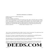 Specific Power of Attorney for the Sale of Property Form Page 1
