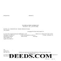 Satisfaction Affidavit-Mortgage Form Page 1