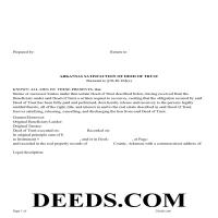 Randolph County Satisfaction of Deed of Trust Form Page 1