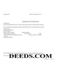 Substitution of Trustee for Deed of Trust Form Page 1