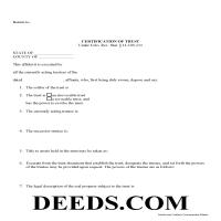 Lake County Certificate of Trust Form Page 1