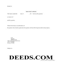 District Of Columbia County Trustee Deed Form Page 1