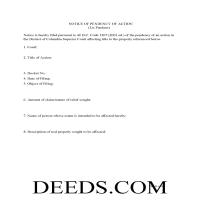 District Of Columbia County Lis Pendens Form Page 1
