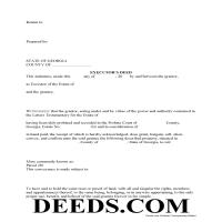 Twiggs County Executor Deed Form Page 1