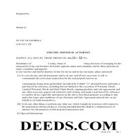 Coffee County Special Power of Attorney Form for the Sale of Property Page 1