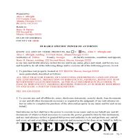 Mcduffie County Completed Example of the Specific Power of Attorney Document Page 1