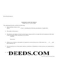 Hancock County Certificate of Trust Form Page 1