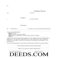 Crawford County Certificate of Service Form Page 1