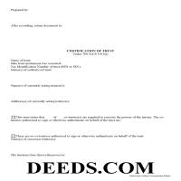 Tazewell County Certificate of Trust Form Page 1