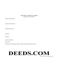 Story County Trustee Warranty Deed Form Page 1