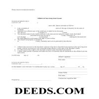 Lincoln County Affidavit of Surviving Joint Tenant Form Page 1