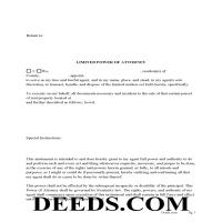 Carroll County Limited Power of Attorney Form for the Sale of Property Page 1