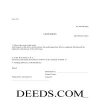 Robertson County Lis Pendens Form Page 1