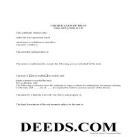 Woodford County Certificate of Trust Form Page 1