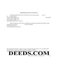 Anderson County Memorandum of Contract Form Page 1