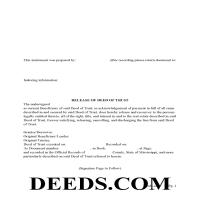 Hinds County Release of Deed of Trust Form Page 1