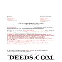 Completed Example of the Disclaimer of Interest Document Page 1
