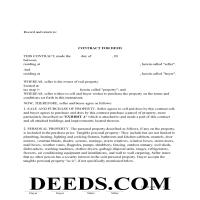 Allegany County Contract for Deed Form Page 1
