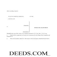 Notice of Lis Pendens Form Page 1