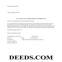Full Release and Discharge of Mortgage Form Page 1