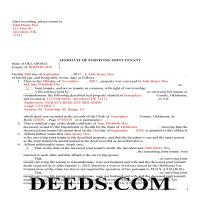 Completed Example of the Affidavit of Surviving Joint Tenant Document Page 1