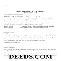 Personal Representative Deed of Sale Form Page 1