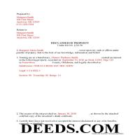 Completed Example of the Disclaimer of Interest Document Page 1