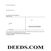 Notice of Lis Pendens Form Page 1