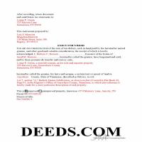 Completed Example of the Executor Deed Document Page 1