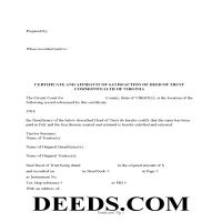 Franklin County Certificate and Affidavit of Satisfaction of Deed of Trust Form Page 1