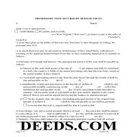 Greenbrier County Promissory Note Form Page 1