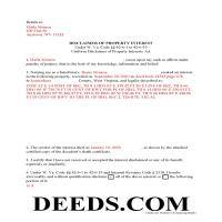 Completed Example of the Disclaimer of Interest Document Page 1