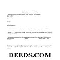 Memorandum of Trust Form Page 1